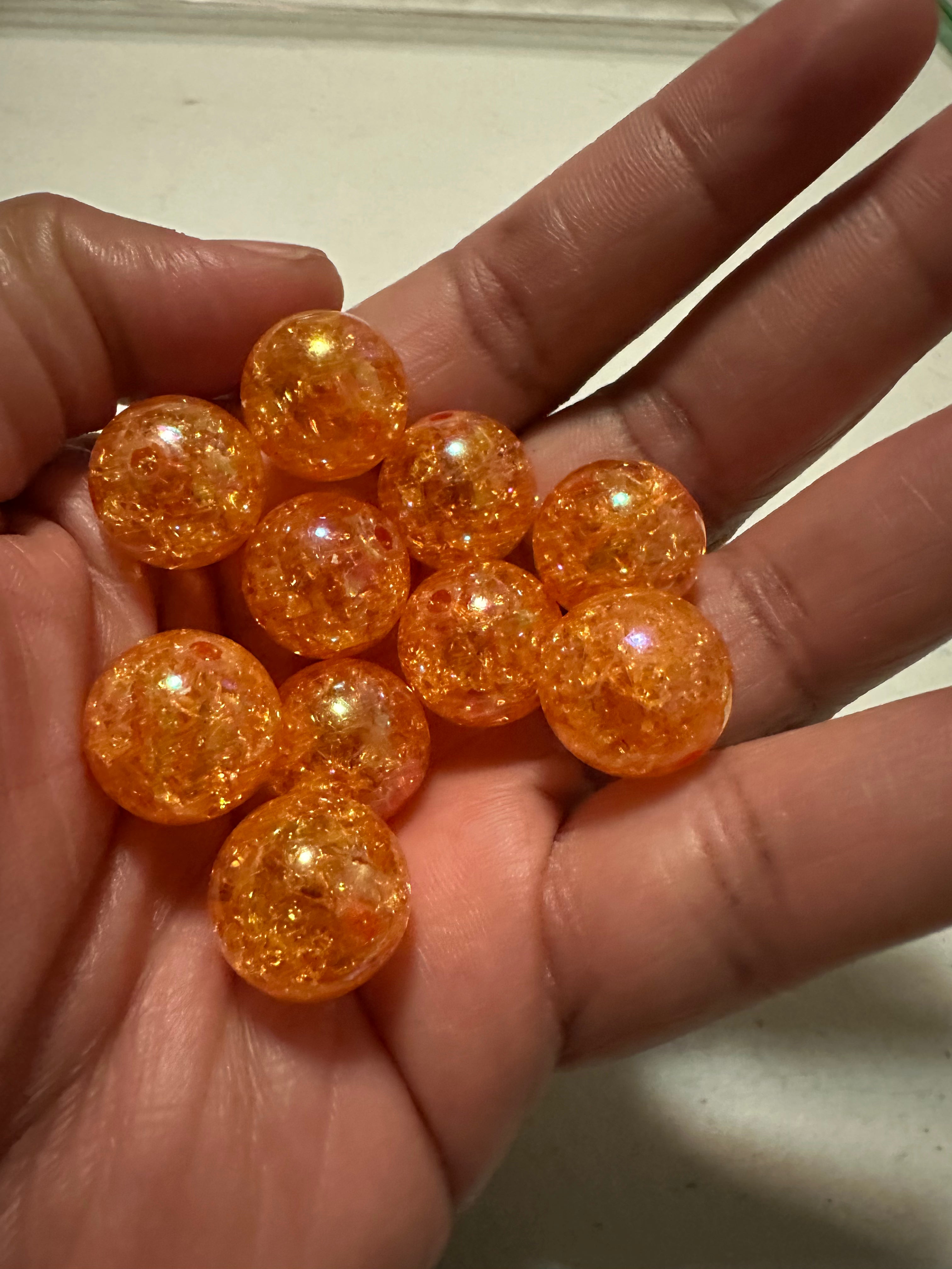 10pc Crackle beads 16mm