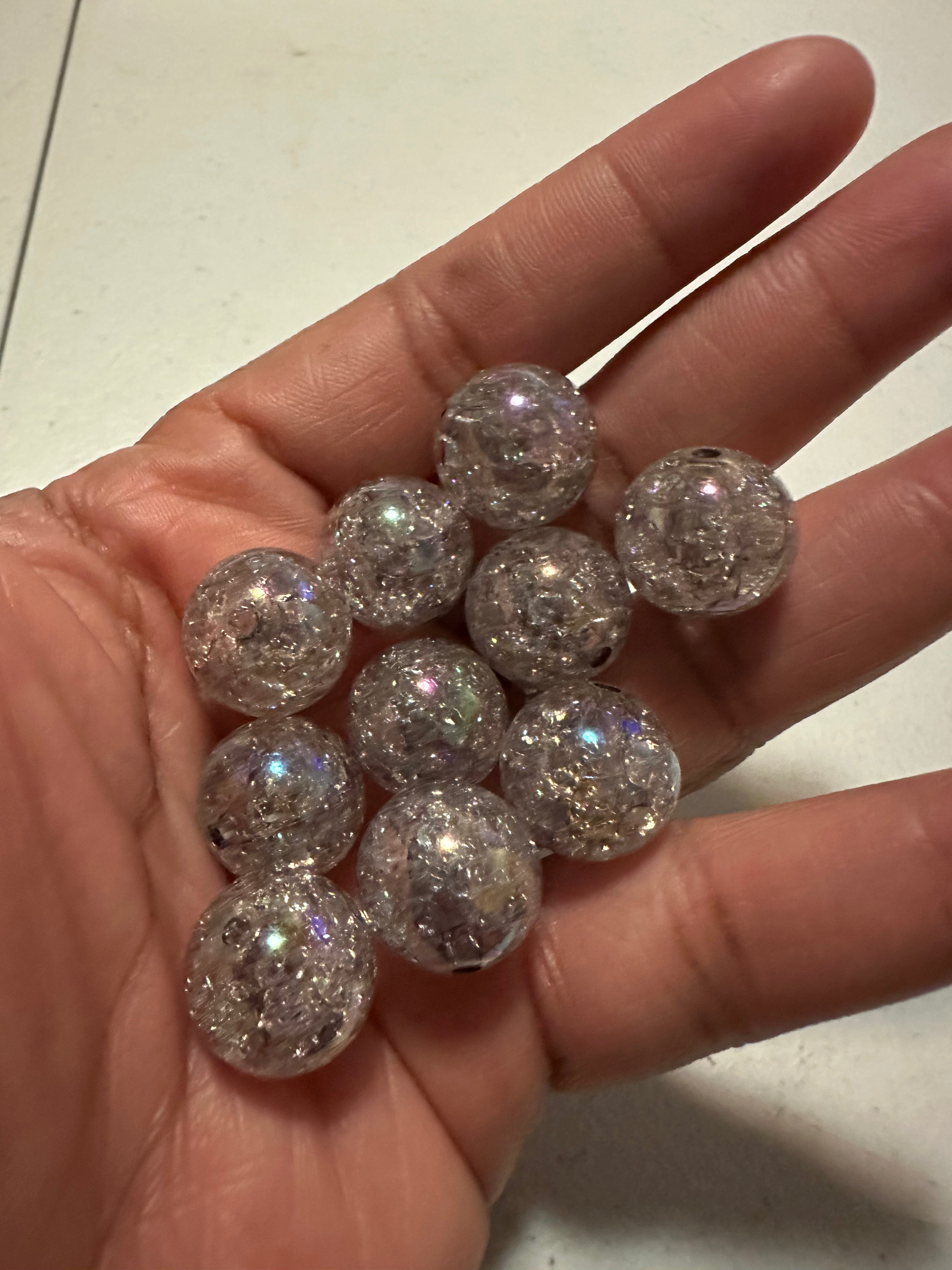 10pc Crackle beads 16mm