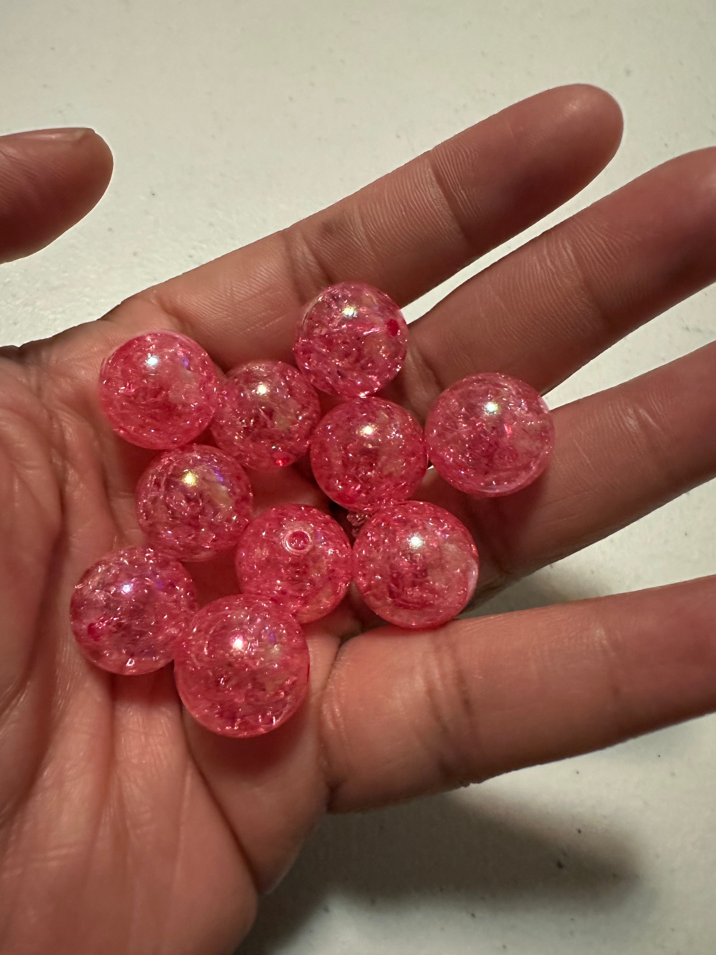 10pc Crackle beads 16mm