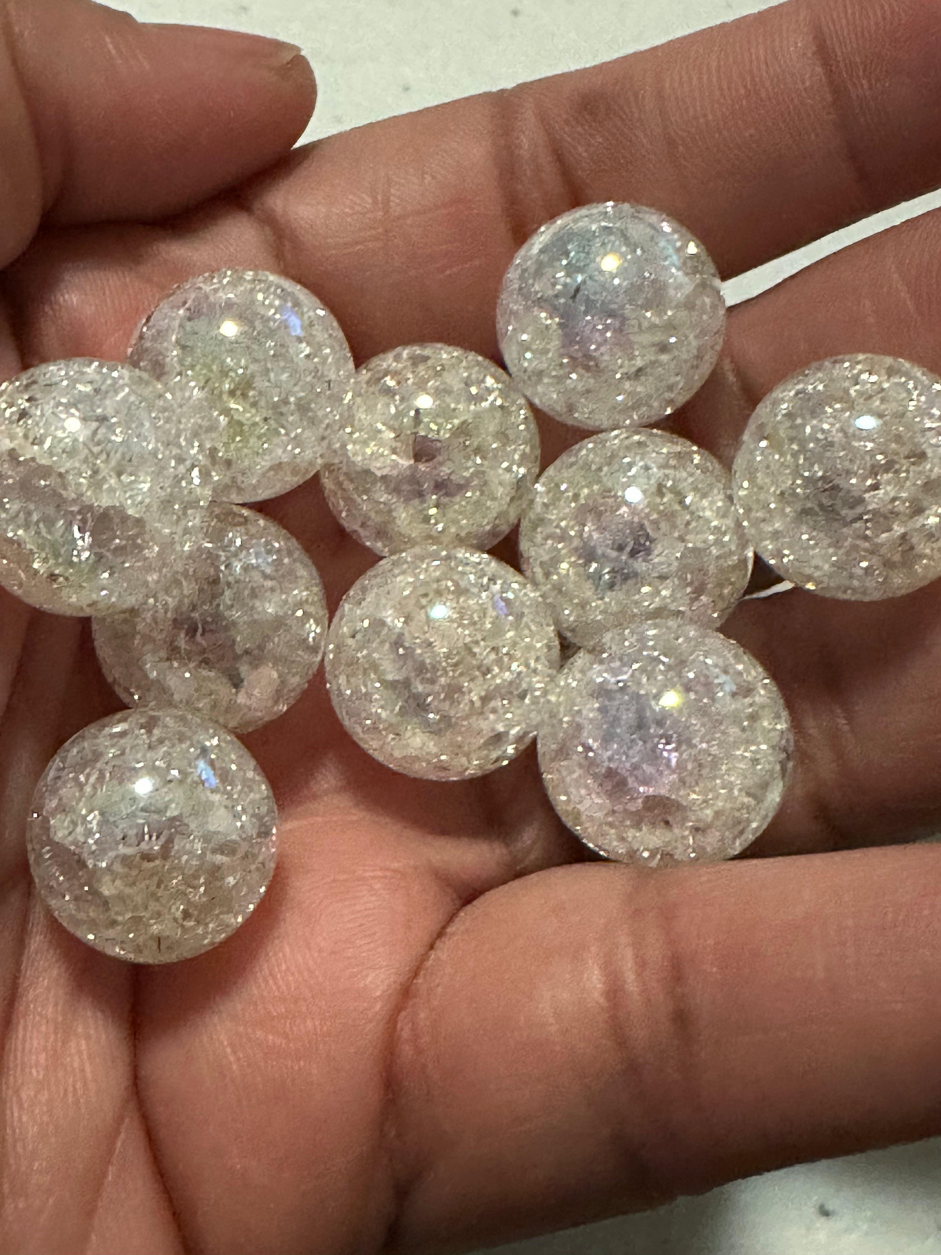 10pc Crackle beads 16mm