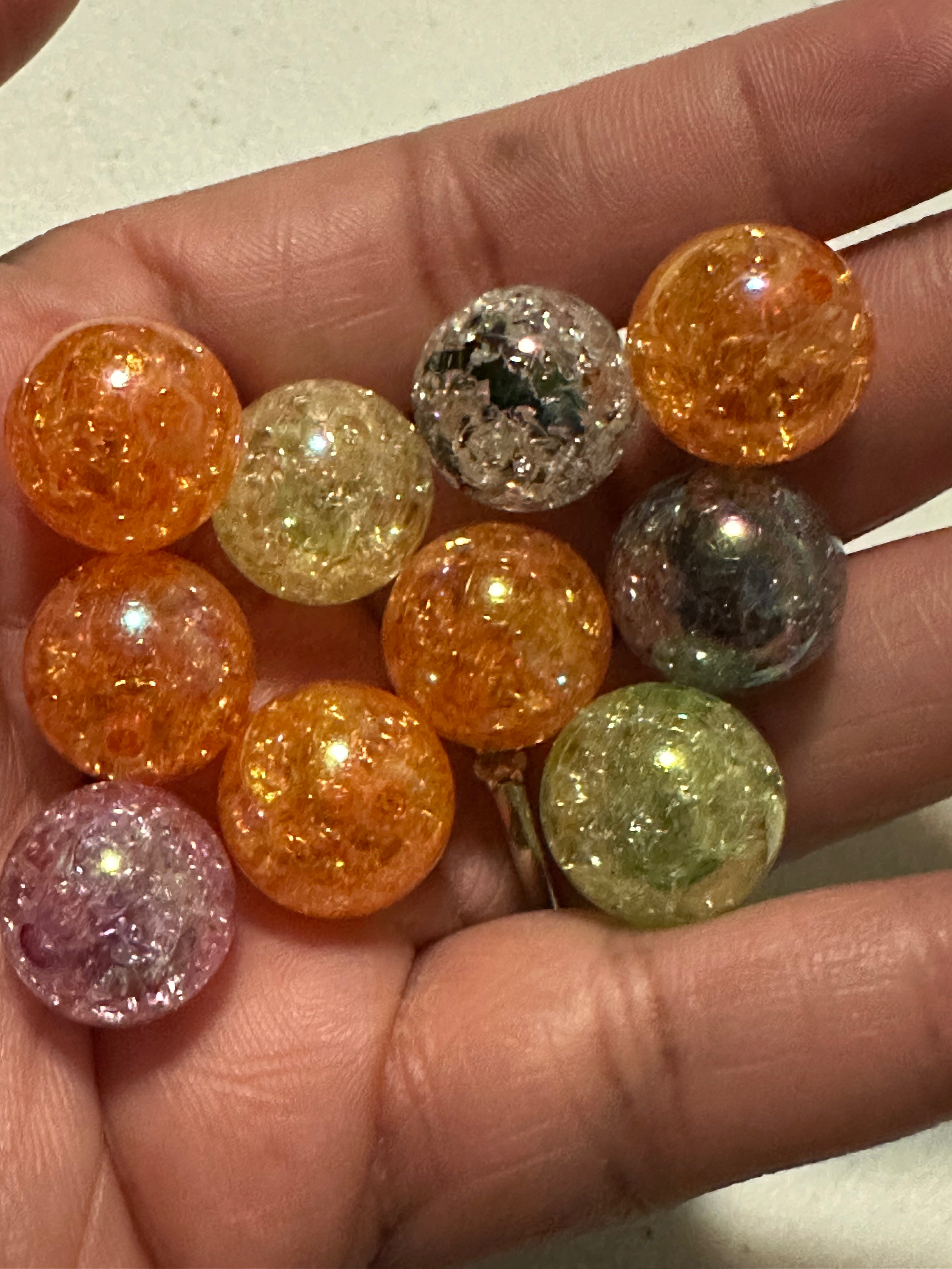 10pc Crackle beads 16mm