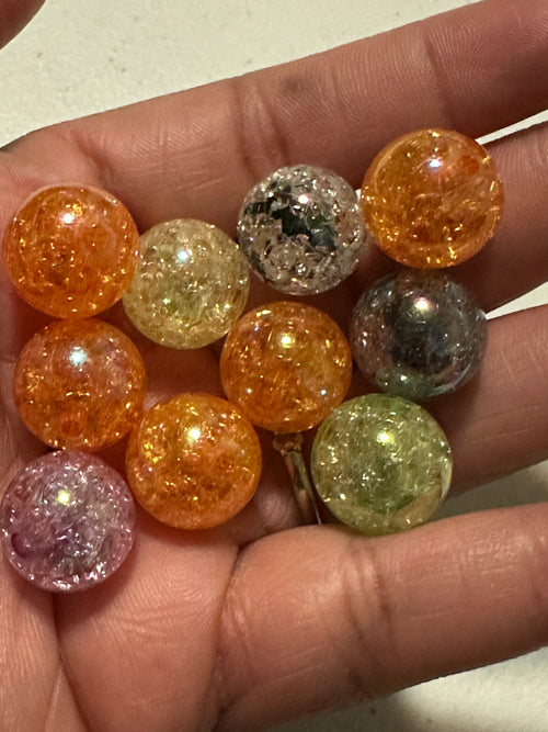 10pc Crackle beads 16mm