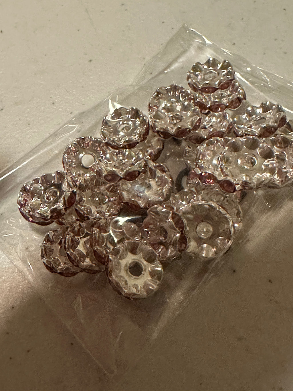 Pink Wavy spacers 30pc