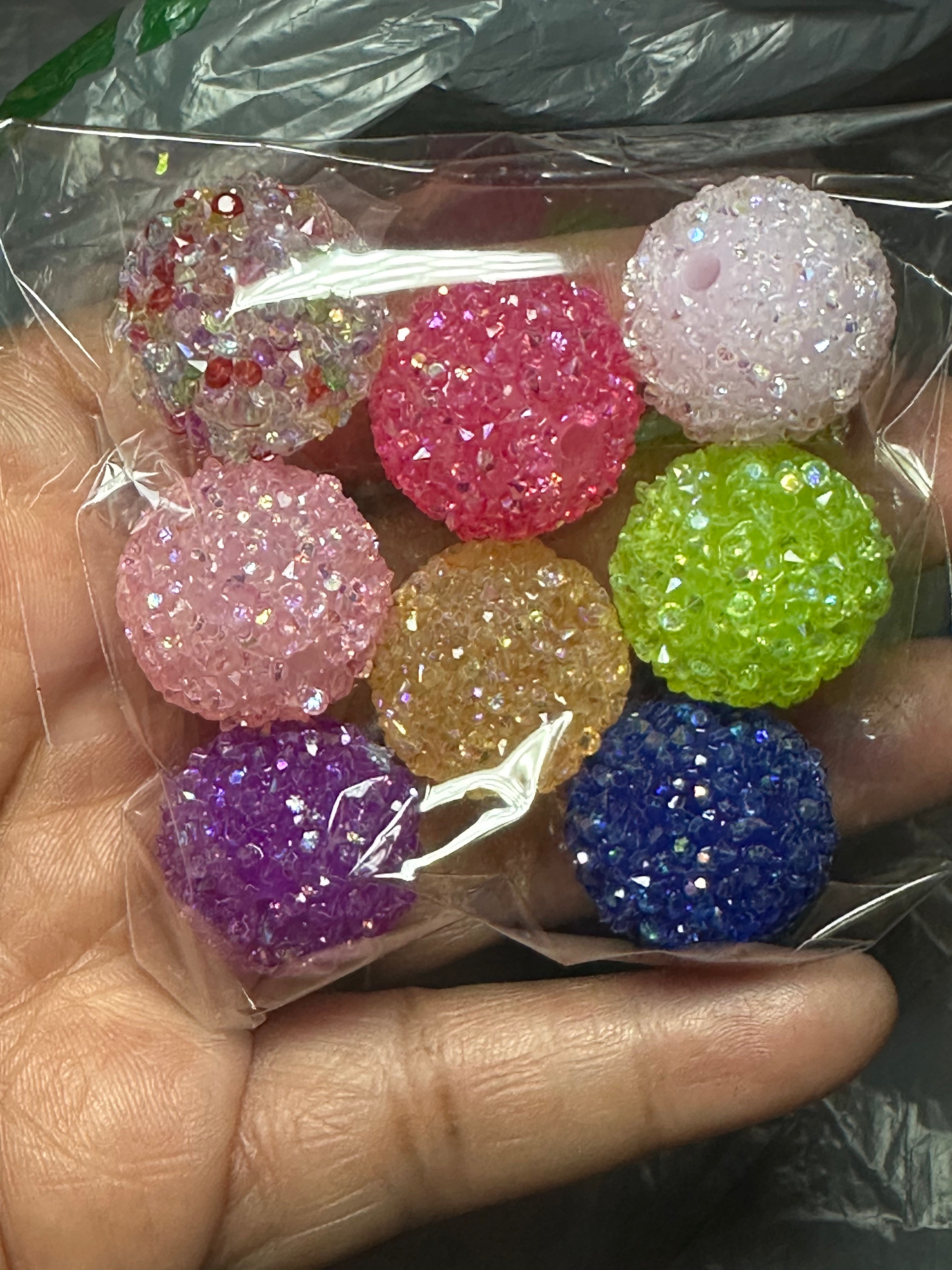 Mixed 20mm sugar beads 8pc